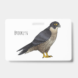 Badge Illustration de dessin animé d'oiseau faucon pèler