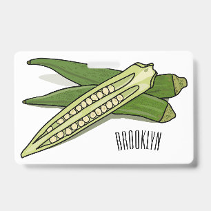 Badge Illustration de dessin animé d'okra
