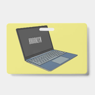 Badge Illustration de dessin animé d'ordinateur portable