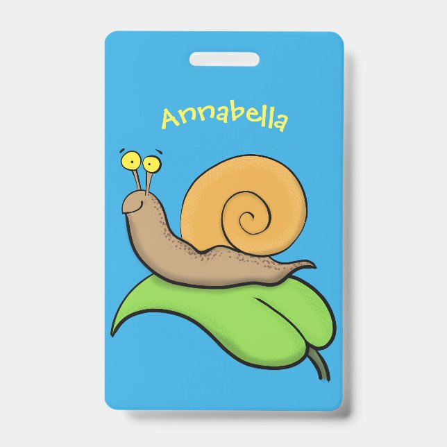 Badge Illustration de dessin animé d'un escargot mignon  (Avant)