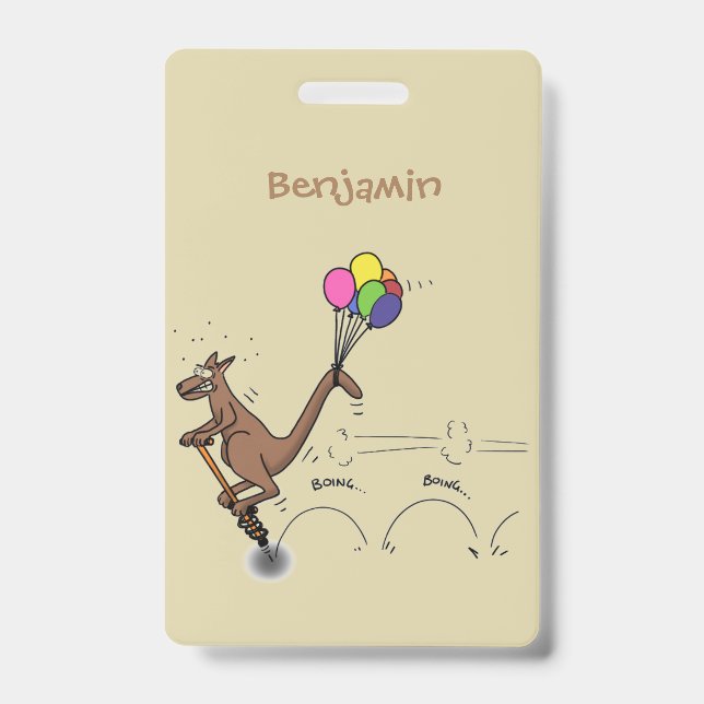 Badge Illustration de dessin animé d'un kangourou avec h (Avant)
