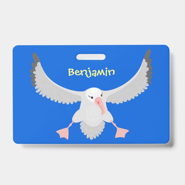 Badge Illustration de dessin animé d'un oiseau albatros  (Avant)