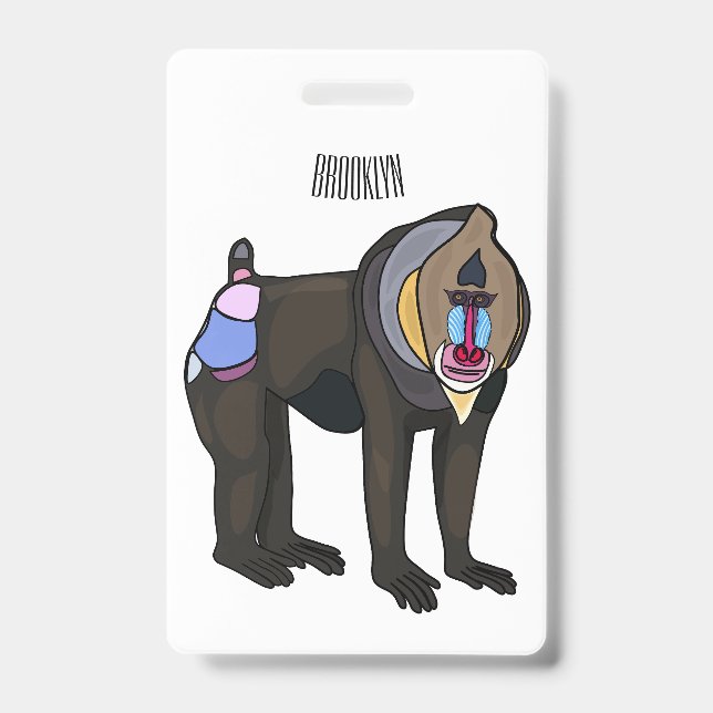 Badge Illustration de dessin animé Mandrill (Avant)