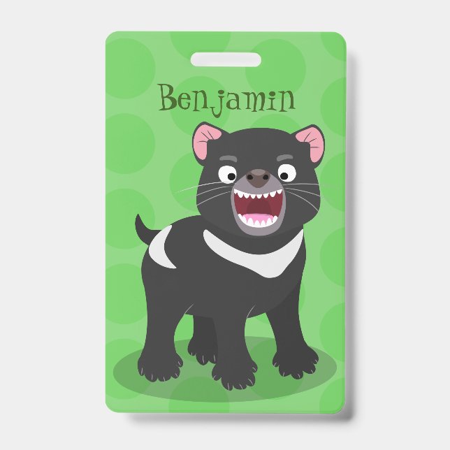 Badge Illustration de dessin animé mignon du diable de T (Avant)