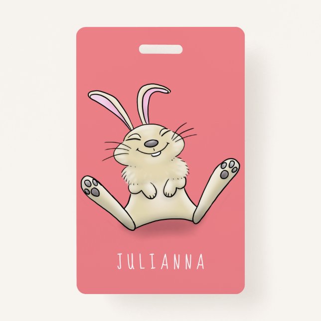 Badge Illustration de dessin de lapin lapin mou (Devant)