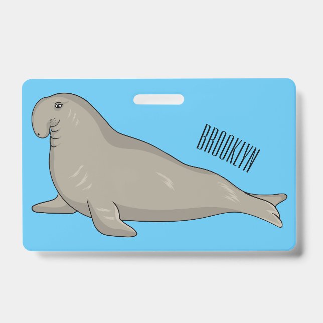 Badge Illustration de dessin de phoque éléphant (Avant)
