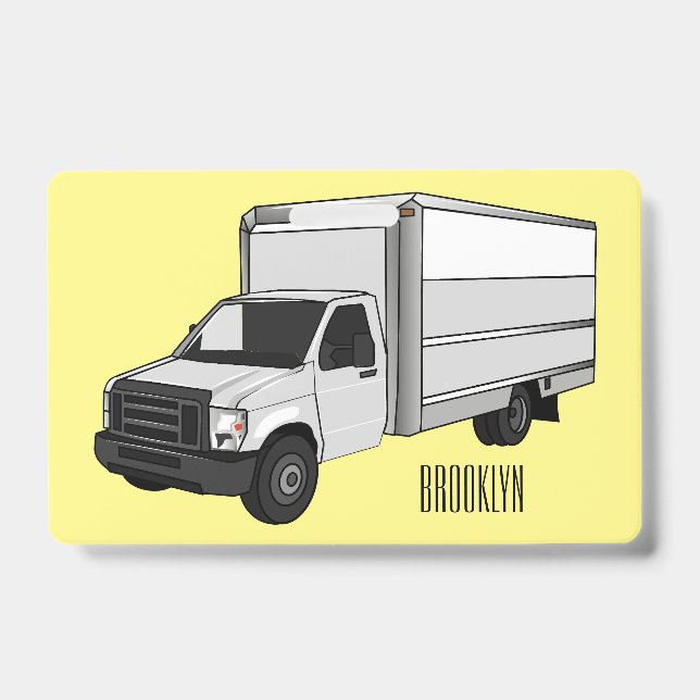 Badge Illustration de la caricature du camion-boîte (Avant)