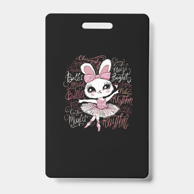 Badge Illustration de la coiffure d'un lapin ballerine (Avant)