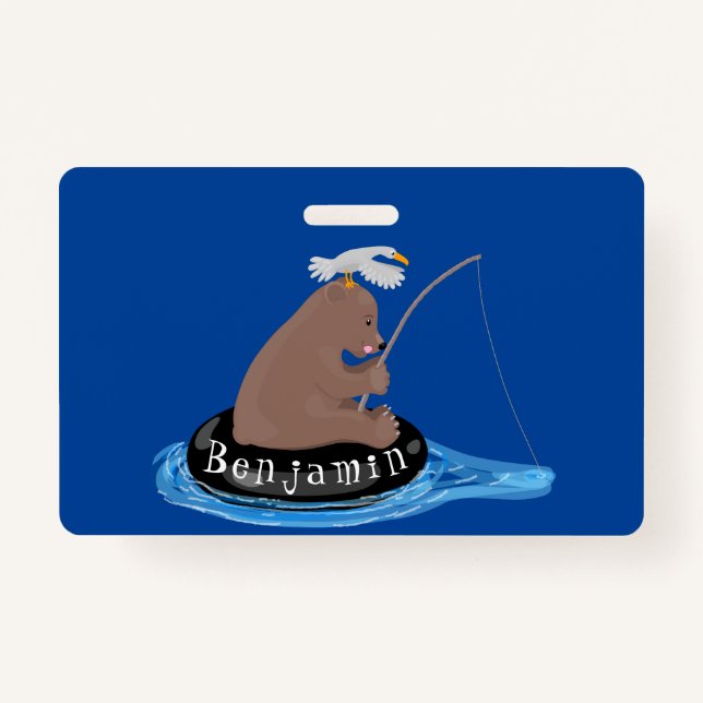 Badge Illustration de la pêche de l'ourson mou (Devant)