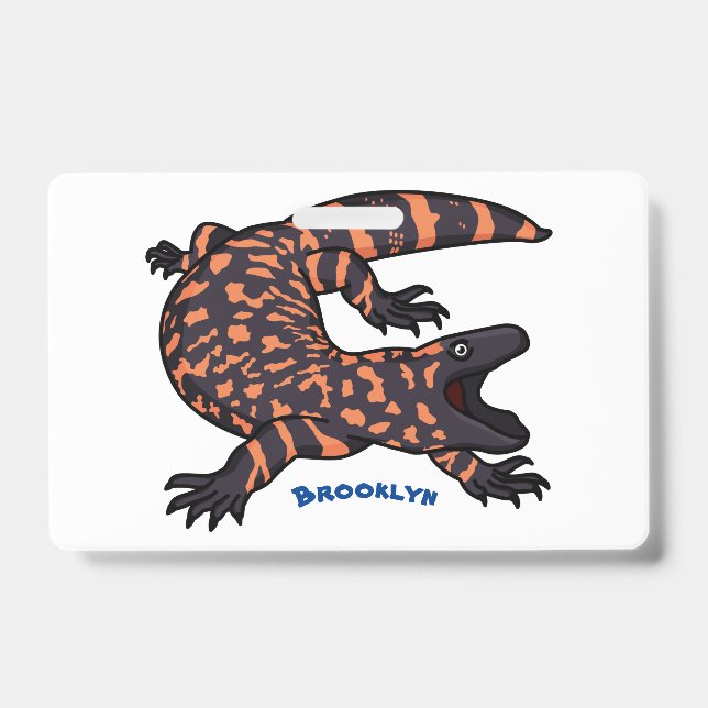 Badge Illustration de lézard géant affamé (Avant)