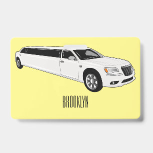 Badge illustration de limousine de dessin animé