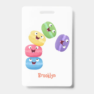 Badge Illustration de macarons de dessin animé mignons e