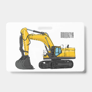 Badge Illustration de pelles sur chenilles en style cart