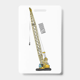 Badge Illustration de pelleteuse à câble de dessin animé