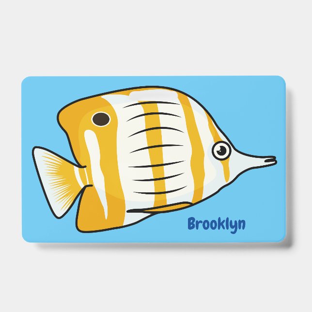 Badge Illustration de poisson papillon mignon en style c (Avant)