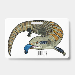 Badge Illustration de scinque à langue bleue en dessin a