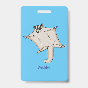 Badge Illustration de style cartoon d'un sugar glider mi