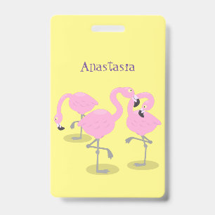 Badge Illustration de trio de flamants roses mignons de