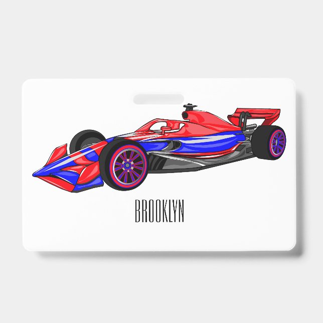 Badge Illustration de voiture de course professionnelle (Avant)