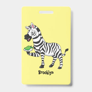 Badge Illustration de zèbre de dessin animé drôle