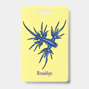 Badge Illustration du dragon bleu limace de mer