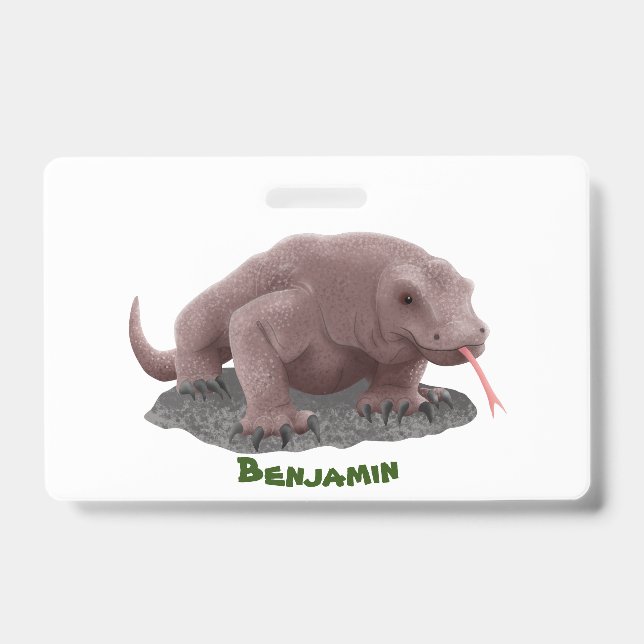 Badge Illustration du dragon de Komodo (Avant)