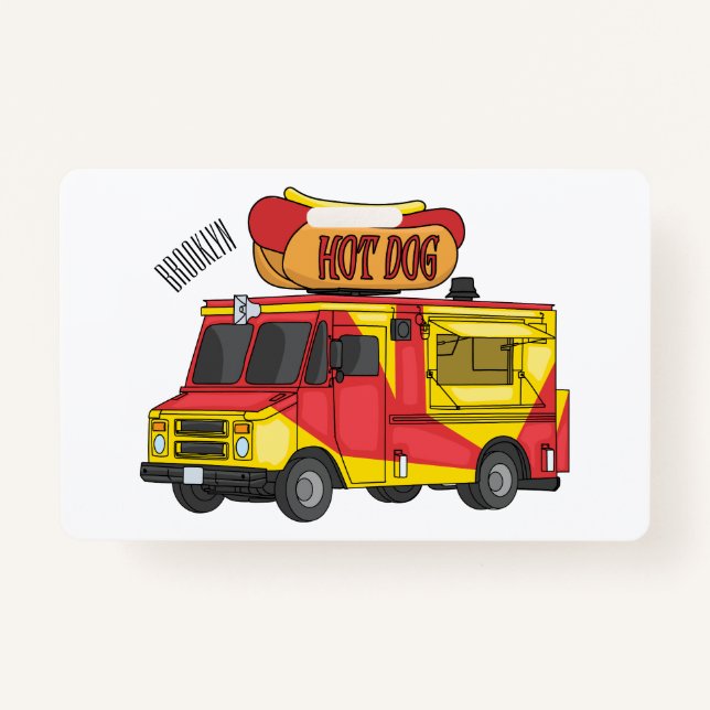 Badge Illustration d'un camion de nourriture pour chien  (Devant)