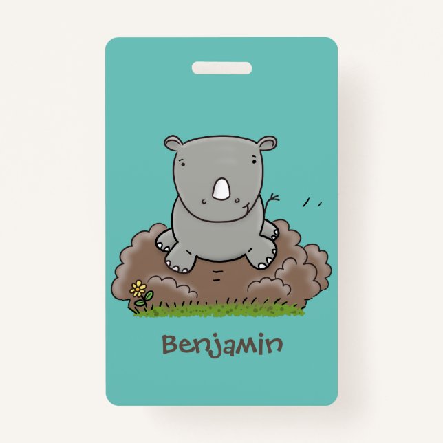 Badge Illustration d'un petit rhinocéros (Devant)