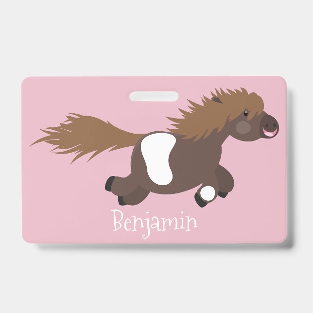 Badge Illustration d'un poney de Shetland mignon (Face)