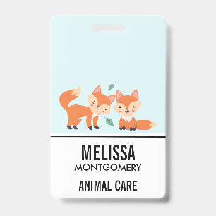 Badge Illustration graphique de renards orange mignons