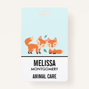 Badge Illustration graphique des renards orange mignons