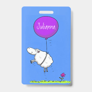 Badge Illustration humoristique de ballon mouton mignon