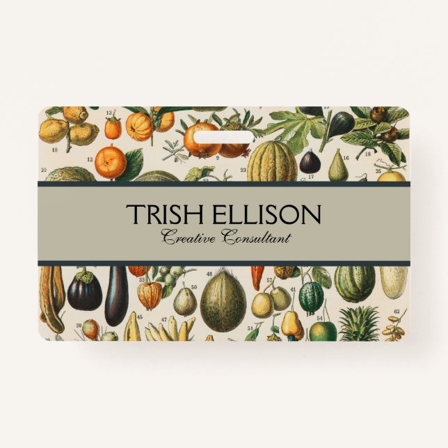 Badge Illustration scientifique végétale des fruits (Devant)