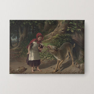 Badge Illustration vintage du conte de fée du Petit Chap