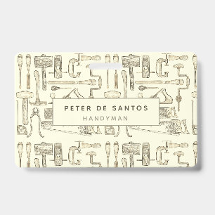 Badge Illustrations d'outils anciens pour charpentiers