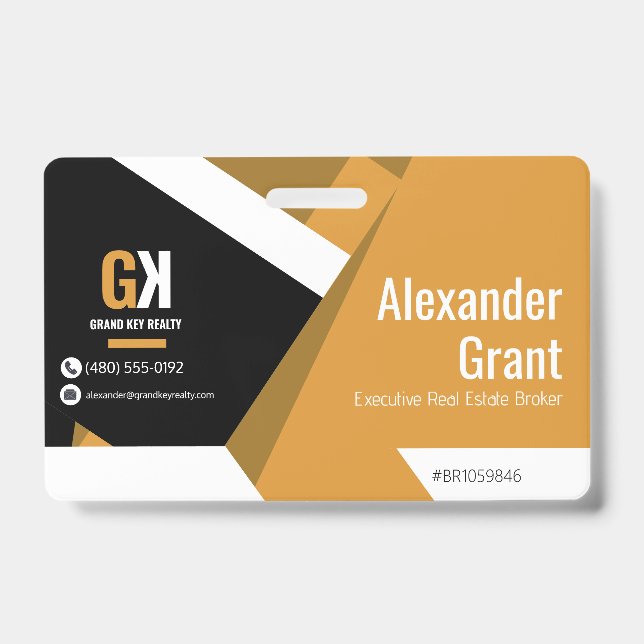 Badge Immobilier Luxe Noir & Or Realtor (Face)