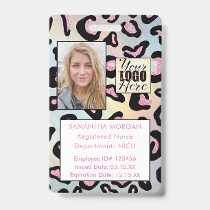 Badge Impression animal holographique photo logo carte d