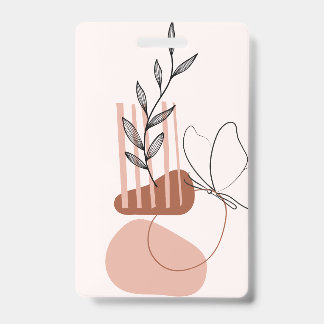 Badge Impression d'art botanique moderne,