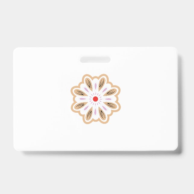 Badge Impression d'art de fleur de mandala | Décoration  (Avant)