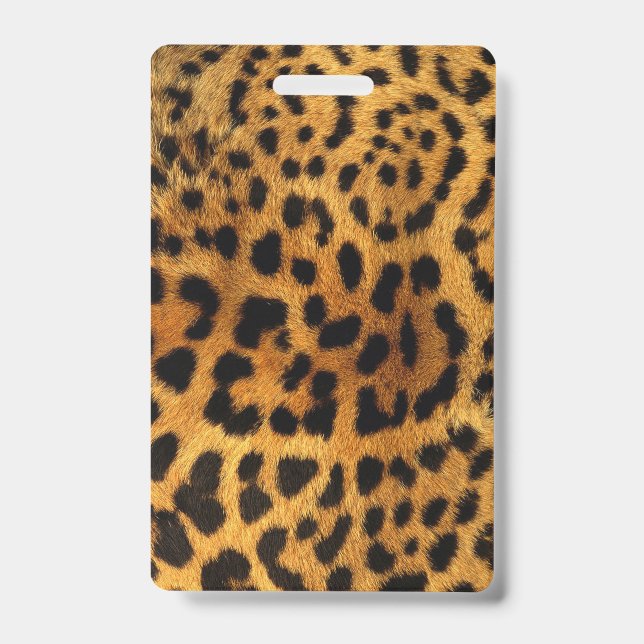 Badge imprimé léopard marron chic tendance motif animal (Avant)
