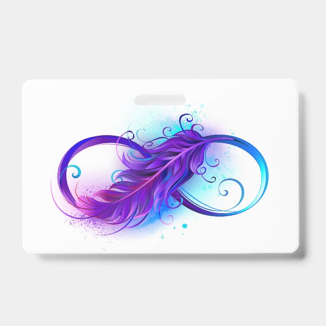 Badge Infini avec plume violette (Avant)
