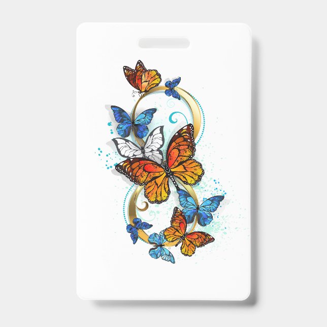 Badge Infinité de papillons monarques (Avant)