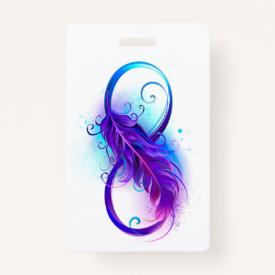 Badge Infinity with purple feather