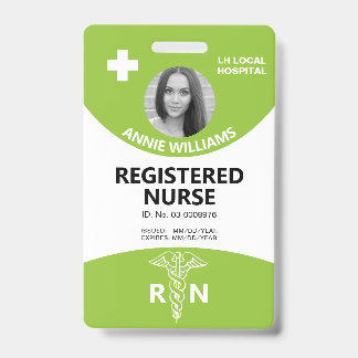 Badge Infirmière autorisée caduceus et logo lime photo i