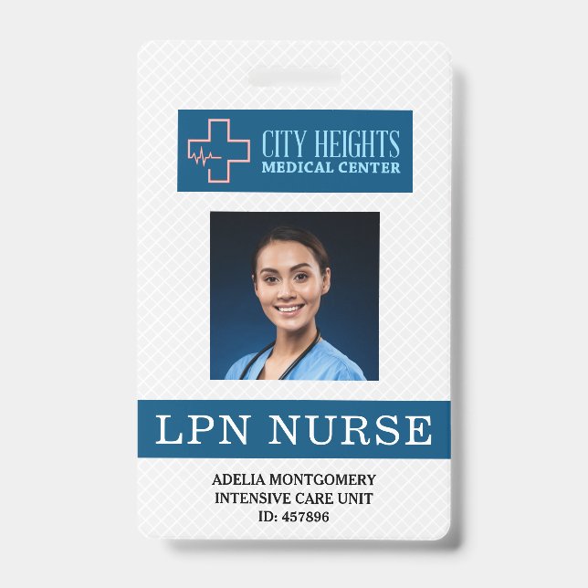 Badge Infirmière autorisée Nom Photo ID Logo (Avant)