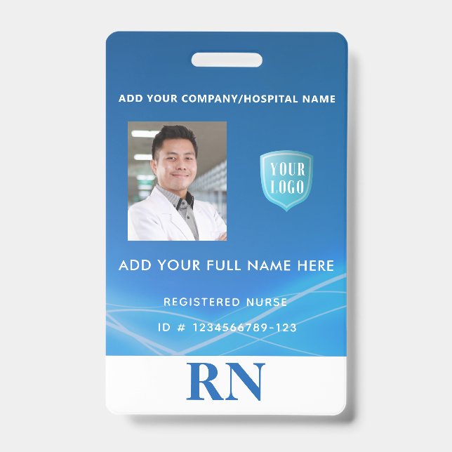 Badge Infirmière autorisée, Photo ID LPN avec logo (Avant)