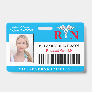 Badge Infirmière de la RN  ID photo de l'employé Médi