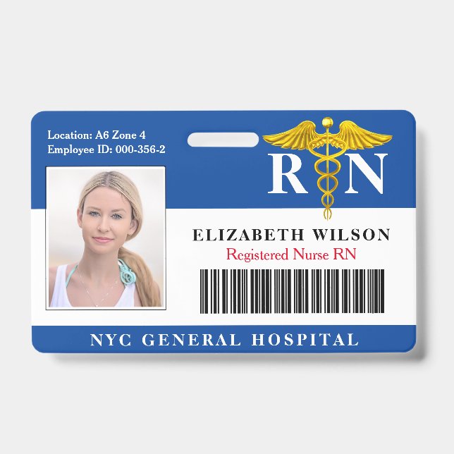 Badge Infirmière de la RN| ID photo de l'employé Médical (Avant)