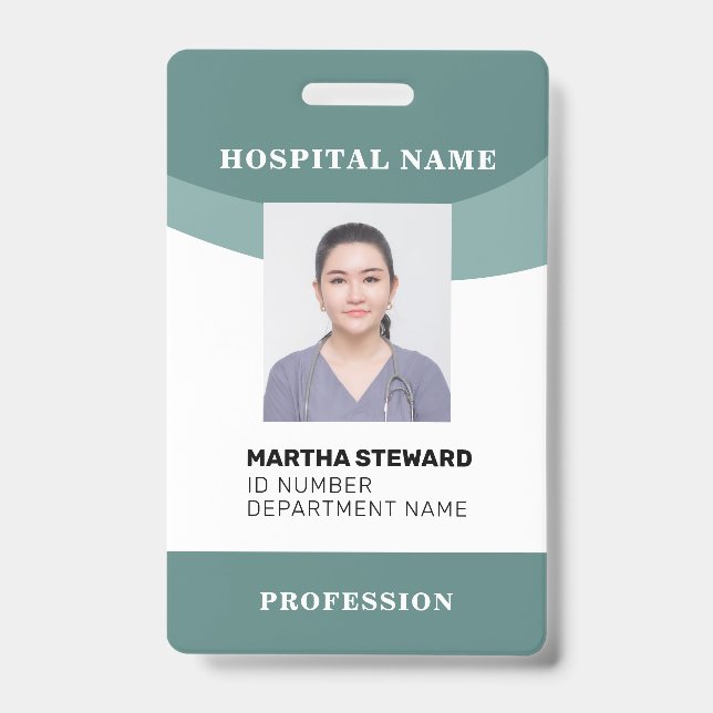 Badge Infirmière de l'hôpital turquoise Compagnie photo  (Avant)