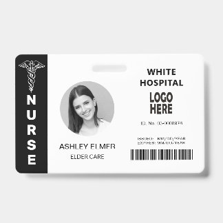Badge Infirmière des soins aux aînés ID modèle photo noi